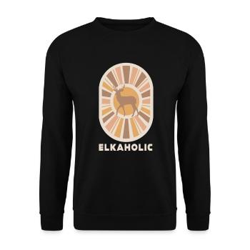 Elchjagd Elkaholische Jäger - Unisex Pullover - Schwarz - Vorne - Alina (178cm) & Michal (187cm)