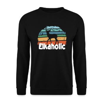 Elchjagd Elkaholische Jäger - Unisex Pullover - Schwarz - Vorne - Alina (178cm) & Michal (187cm)