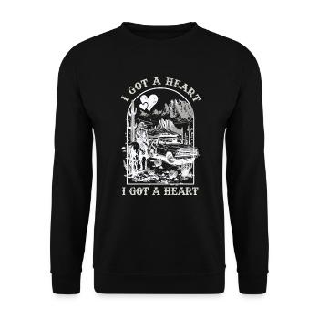 J’ai un cœur comme un camion - Sweat-shirt Unisexe - noir - Devant - Alina (178cm) & Michal (187cm)
