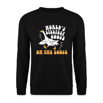 Die dümmste Gans der Welt auf freiem Fuß - Unisex Pullover - Schwarz - Vorne - Alina (178cm) & Michal (187cm)