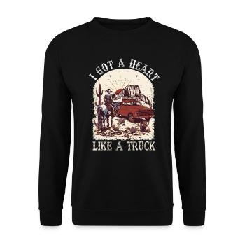J’ai un cœur comme un camion - Sweat-shirt Unisexe - noir - Devant - Alina (178cm) & Michal (187cm)