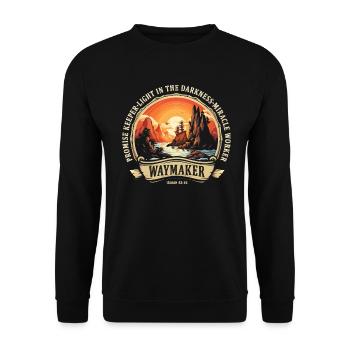Waymaker Promise Keeper Miracle Worker - Unisex Sweatshirt - black - Front - Alina (178cm) & Michal (187cm)
