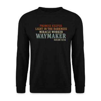 Waymaker Promise Keeper Miracle Worker - Unisex Sweatshirt - black - Front - Alina (178cm) & Michal (187cm)