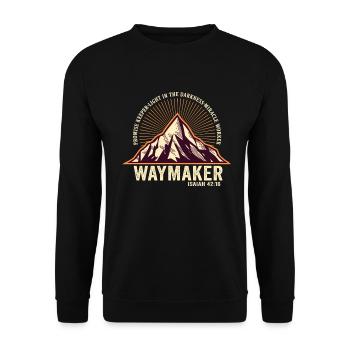 Waymaker Promise Keeper Miracle Worker - Unisex Sweatshirt - black - Front - Alina (178cm) & Michal (187cm)