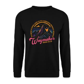 Waymaker Promise Keeper Miracle Worker - Unisex Sweatshirt - black - Front - Alina (178cm) & Michal (187cm)
