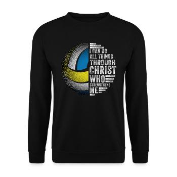 Je peux tout faire grâce au volleyball - Sweat-shirt Unisexe - noir - Devant - Alina (178cm) & Michal (187cm)