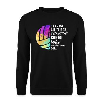 Je peux tout faire grâce au volleyball - Sweat-shirt Unisexe - noir - Devant - Alina (178cm) & Michal (187cm)