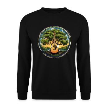 Yggdrasil Natur Musiker Baum Des Lebens - Unisex Pullover - Schwarz - Vorne - Alina (178cm) & Michal (187cm)