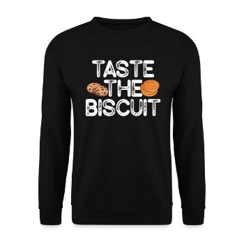 Taste The Biscuit Taste The Goodness - Unisex Sweatshirt - black - Front - Alina (178cm) & Michal (187cm)