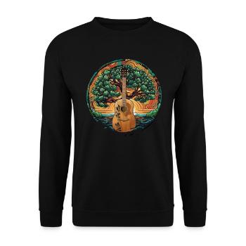 Yggdrasil Musicien de la nature Arbre de vie - Sweat-shirt Unisexe - noir - Devant - Alina (178cm) & Michal (187cm)