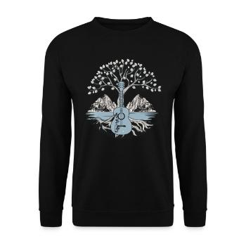 Yggdrasil Musicien de la nature Arbre de vie - Sweat-shirt Unisexe - noir - Devant - Alina (178cm) & Michal (187cm)