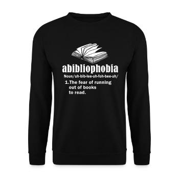 Abibliophobie Rat de bibliothèque Lecture de livres - Sweat-shirt Unisexe - noir - Devant - Alina (178cm) & Michal (187cm)