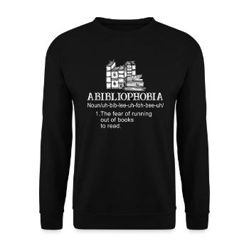 Abibliophobie Rat de bibliothèque Lecture de livres - Sweat-shirt Unisexe - noir - Devant - Alina (178cm) & Michal (187cm)