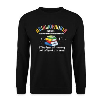 Abibliophobie Rat de bibliothèque Lecture de livres - Sweat-shirt Unisexe - noir - Devant - Alina (178cm) & Michal (187cm)