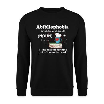 Abibliophobie Rat de bibliothèque Lecture de livres - Sweat-shirt Unisexe - noir - Devant - Alina (178cm) & Michal (187cm)
