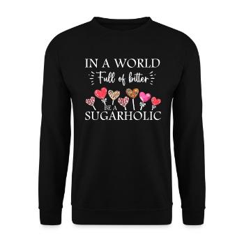 Sugarholic Sweets Sugar Candy Enthusiast - Unisex Sweatshirt - black - Front - Alina (178cm) & Michal (187cm)