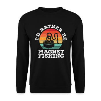 Neodymium Magnet Fishing Magnetic Fisher - Unisex Sweatshirt - black - Front - Alina (178cm) & Michal (187cm)