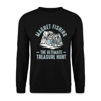 Neodymium Magnet Fishing Magnetic Fisher - Unisex Sweatshirt - black - Front - Alina (178cm) & Michal (187cm)