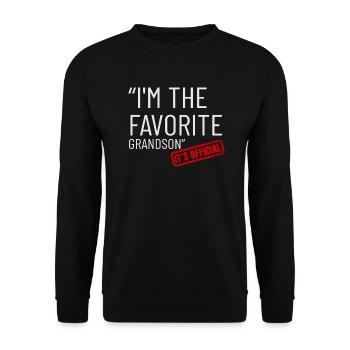 It's Official I'm The Favorite Grandson - Unisex Sweatshirt - black - Front - Alina (178cm) & Michal (187cm)