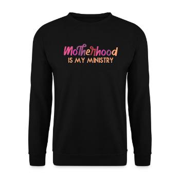 Motherhood Is My Ministry - Unisex Sweatshirt - black - Front - Alina (178cm) & Michal (187cm)