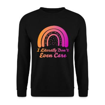 I Literally Cant Even Care - Unisex Sweatshirt - black - Front - Alina (178cm) & Michal (187cm)