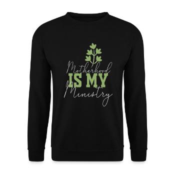Motherhood Is My Ministry - Unisex Sweatshirt - black - Front - Alina (178cm) & Michal (187cm)