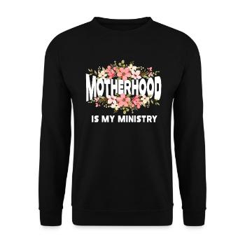 Motherhood Is My Ministry - Unisex Sweatshirt - black - Front - Alina (178cm) & Michal (187cm)