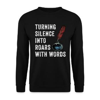 Poetry Slam Schriftsteller Poet Literatur Slam - Unisex Pullover - Schwarz - Vorne - Alina (178cm) & Michal (187cm)