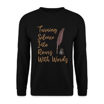 Poetry Slam Schriftsteller Poet Literatur Slam - Unisex Pullover - Schwarz - Vorne - Alina (178cm) & Michal (187cm)