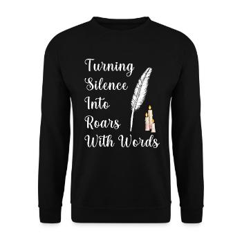 Poetry Slam Schriftsteller Poet Literatur Slam - Unisex Pullover - Schwarz - Vorne - Alina (178cm) & Michal (187cm)