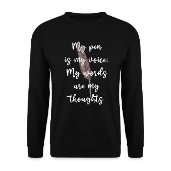 Poetry Slam Schriftsteller Poet Literatur Slam - Unisex Pullover - Schwarz - Vorne - Alina (178cm) & Michal (187cm)