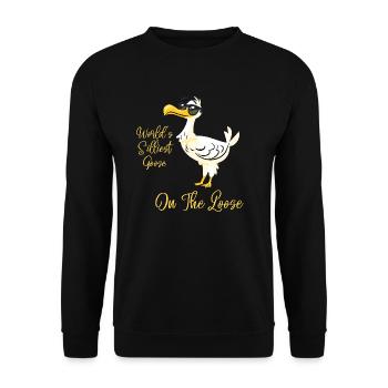 Die dümmste Gans der Welt auf freiem Fuß - Unisex Pullover - Schwarz - Vorne - Alina (178cm) & Michal (187cm)