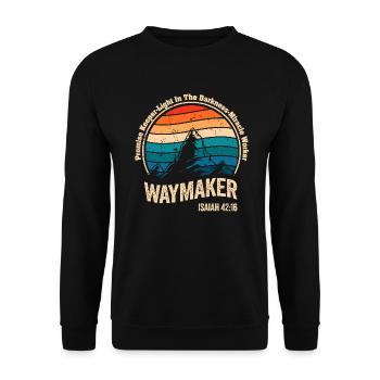 Waymaker Promise Keeper Miracle Worker - Unisex Sweatshirt - black - Front - Alina (178cm) & Michal (187cm)