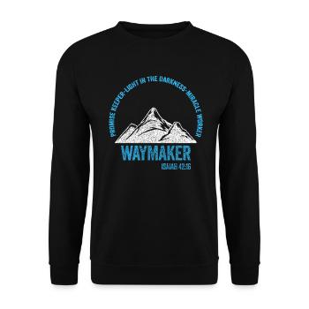 Waymaker Promise Keeper Miracle Worker - Unisex Sweatshirt - black - Front - Alina (178cm) & Michal (187cm)