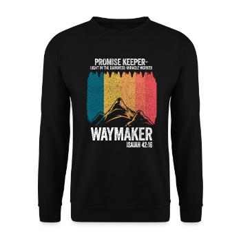 Waymaker Promise Keeper Miracle Worker - Unisex Sweatshirt - black - Front - Alina (178cm) & Michal (187cm)