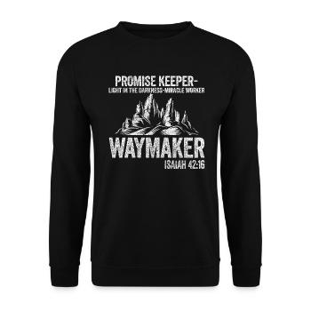Waymaker Promise Keeper Miracle Worker - Unisex Sweatshirt - black - Front - Alina (178cm) & Michal (187cm)
