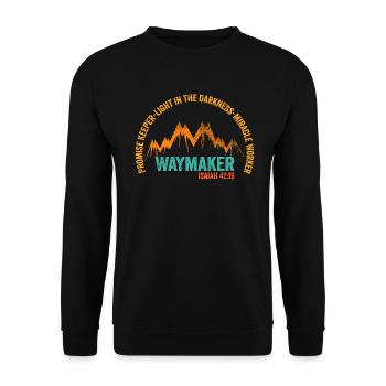 Wegweiser, Versprechenshüter, Wundertäter - Unisex Pullover - Schwarz - Vorne - Alina (178cm) & Michal (187cm)