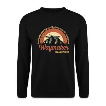 Waymaker Promise Keeper Miracle Worker - Unisex Sweatshirt - black - Front - Alina (178cm) & Michal (187cm)