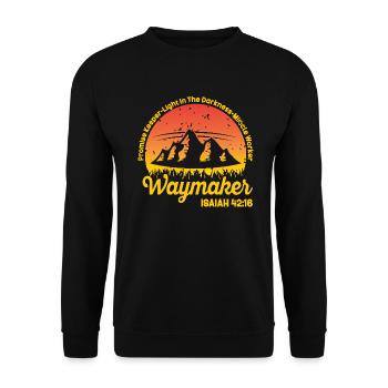 Waymaker Promise Keeper Miracle Worker - Unisex Sweatshirt - black - Front - Alina (178cm) & Michal (187cm)