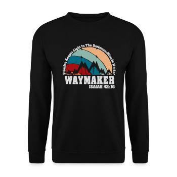 Waymaker Promise Keeper Miracle Worker - Unisex Sweatshirt - black - Front - Alina (178cm) & Michal (187cm)