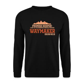 Waymaker Promise Keeper Miracle Worker - Unisex Sweatshirt - black - Front - Alina (178cm) & Michal (187cm)