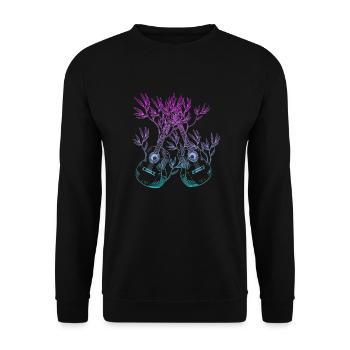 Yggdrasil Nature Musicien Arbre De Vie - Sweat-shirt Unisexe - noir - Devant - Alina (178cm) & Michal (187cm)