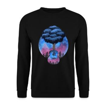 Yggdrasil Nature Musicien Arbre De Vie - Sweat-shirt Unisexe - noir - Devant - Alina (178cm) & Michal (187cm)
