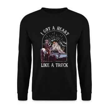 I Got A Heart Like A Truck - Unisex Sweatshirt - black - Front - Alina (178cm) & Michal (187cm)
