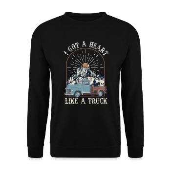 I Got A Heart Like A Truck - Unisex Sweatshirt - black - Front - Alina (178cm) & Michal (187cm)