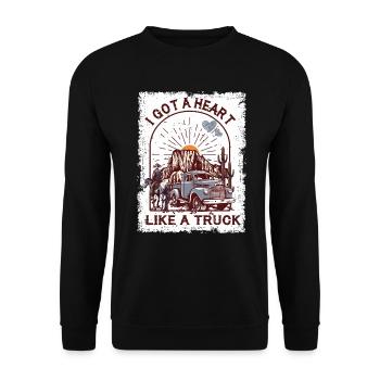 I Got A Heart Like A Truck - Unisex Sweatshirt - black - Front - Alina (178cm) & Michal (187cm)