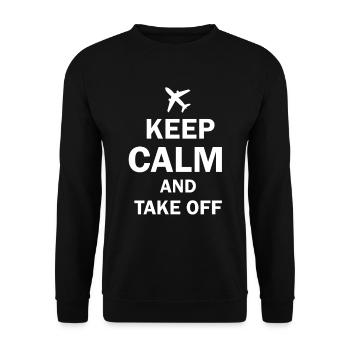 Keep Calm And Take Off Fun Vacation - Unisex Sweatshirt - black - Front - Alina (178cm) & Michal (187cm)