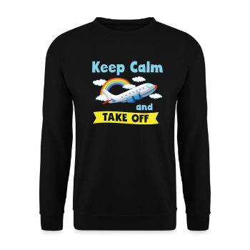 Keep Calm And Take Off Fun Vacation - Unisex Sweatshirt - black - Front - Alina (178cm) & Michal (187cm)