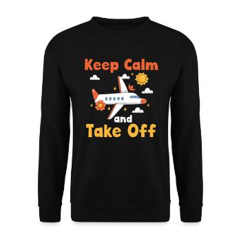 Keep Calm And Take Off Fun Vacation - Unisex Sweatshirt - black - Front - Alina (178cm) & Michal (187cm)