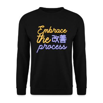 Le Kaizen japonais adopte le processus - Sweat-shirt Unisexe - noir - Devant - Alina (178cm) & Michal (187cm)